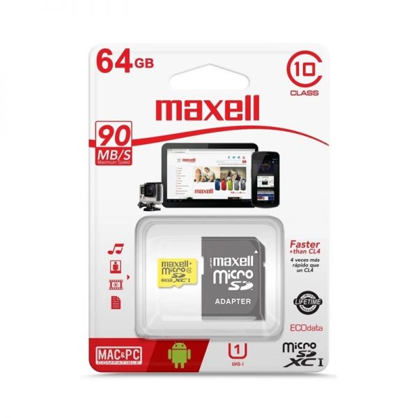 Memoria Micro SDXC 64GB Maxell Clase 10